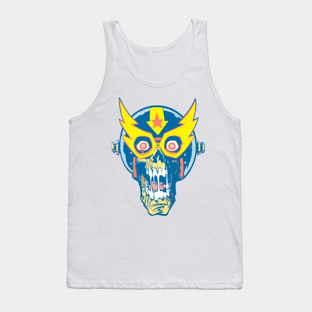 ELECTRIC PSYCHO SKULL Tank Top by BLITZ CADET 